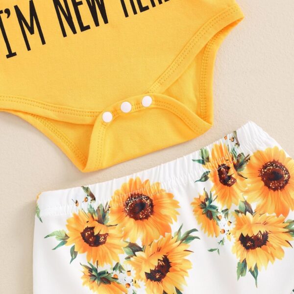 Dubute Newborn Baby Girl Summer Clothes Sleeveless Romper Bodysuit + Floral Bloomers Short + Headband Infant 3Pcs Outfit - Image 6