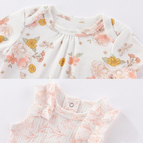 Newborn Baby Short Sleeve Bodysuits Cotton One-Piece Baby Boy Girl Clothes 5-Pack - Image 3