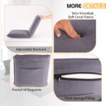 Sundale Folding Floor Chair Meditation Chair with Back Support, Floor Seat Video Gaming Chairs for Kids, Teens, Adults, Adjustable 5-Position Comfortable Indoor Lounge Chair - Dark Grey - Image 5