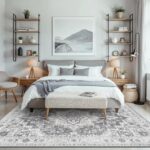 GENIMO Bohemian Rug 160x230cm Grey - Machine Washable Non-Slip Large Area Rug, Fade-Resistant Vintage Carpet for Living Room Bedroom | Non-Shedding Boho Design - Image 6