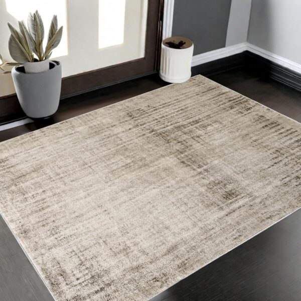 Area Rugs Abstract Rug Modern Soft Living Room Carpet Large Washable Shaggy Rugs for Living Room Bedroom Dining Room Indoor Home Decor Carpet (Abstract Beige Grey/Light Brown, 80×120 cm) - Image 2