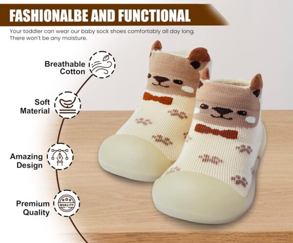 Baby Shoes Boys Girls First Walking Shoes Non Slip Soft Sole Sneakers Toddler Infant Babygirl Sock Shoes - Image 3