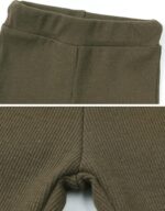 FEOYA Girls Ribbed Flared Leggings Cotton Ruffle Leggings Bell Bottoms Yoga Pants Casual High Waisted for Dance Workout - Image 5