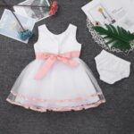 Baby Girls Floral Embroidered Flower Dress Wedding Pageant Christening Party Dress with Bloomers Outfit - Image 5