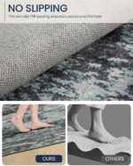 90x150 cm Modern Abstract Rugs Living Room Non-Slip Soft Low-Pile Washable Rug for Hallway, Bedroom, and Kitchen-Blueblack - Image 3