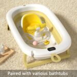 Baby Bath Seat, Washable Baby Shower Seat with Suction Cup, Backrest Support, Seat Bath Seat, Washable Bath Chair for and Girls, Baby Shower Seat for Babies from 6 Months - Image 2