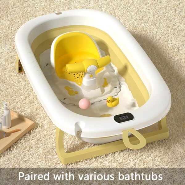 Baby Bath Seat, Washable Baby Shower Seat with Suction Cup, Backrest Support, Seat Bath Seat, Washable Bath Chair for and Girls, Baby Shower Seat for Babies from 6 Months - Image 2