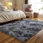 ASIinnsy Area Rugs Soft Fluffy Shaggy Rugs Living Room Grey Large Modern Plush Rug High Pile Non-Slip Bedroom Carpet Floor Mat Nursery Bedside Rug (Black Grey, 80 x 120 cm) - Image 5
