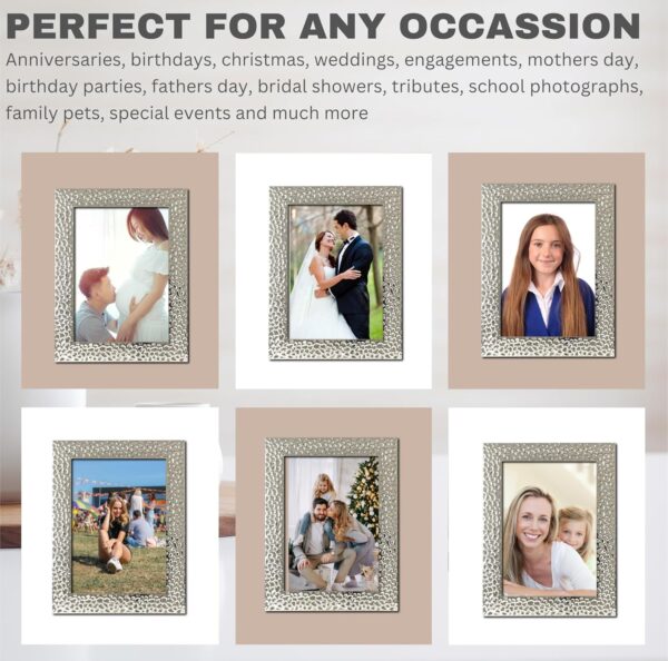 Picture Frame 7 x 5, Silver, Freestanding and Wall Mountable, 13 x 18 cm, 7x5 Picture Frames, Silver 5x7 Photo Frames, 7x5 Photo Collage Gallery Display - Image 2