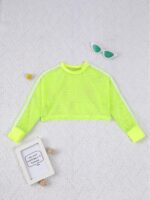 Manyakai Kids Girls 3Pcs Street Dance Outfit Athletic Tracksuit Crop Top Sweatshirt with Booty Shorts Set - Image 5