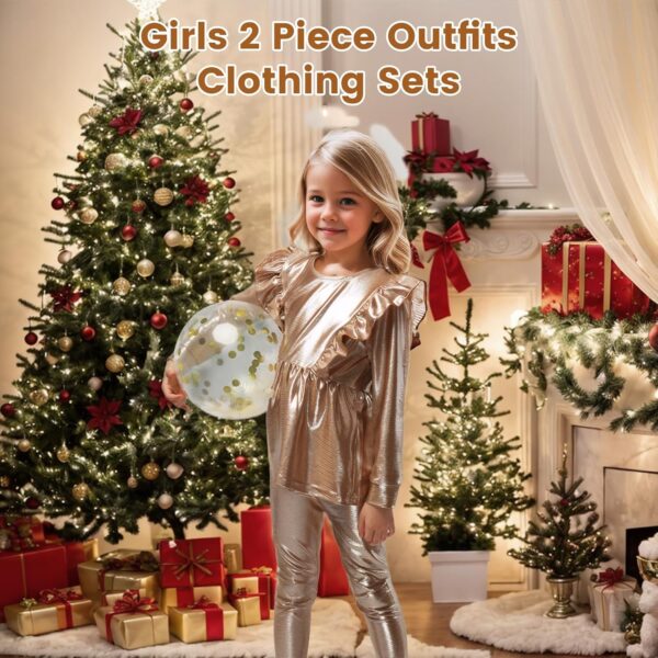 Gogokids Girl 2 Piece Outfits Children Long Sleeve Tops + Pants Set Clothes - Image 2