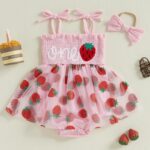 ZZLBUF Baby Girl Summer Clothes 1st Birthday Outfits Infant Cute Sleeveless Tulle Tutu Romper Dress with Headband - Image 2