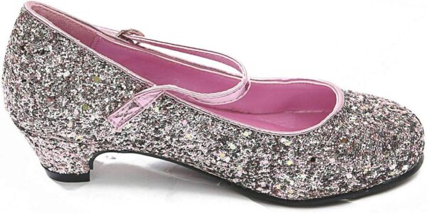 Baby Girls Kids Children Princess Mary Jane Glitter Low Heel Party Wedding Girls Shoes in Silver Gold and Pink Sparkly Glittery Pumps Size UK Kids 9-13 - Image 2