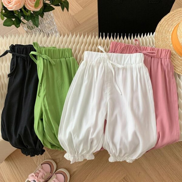 Baby Girls Trousers Infant Casual Loose Harem Bloomers Pants Toddler Elastic Waist Solid Color Lightweight Basic Bottoms - Image 6