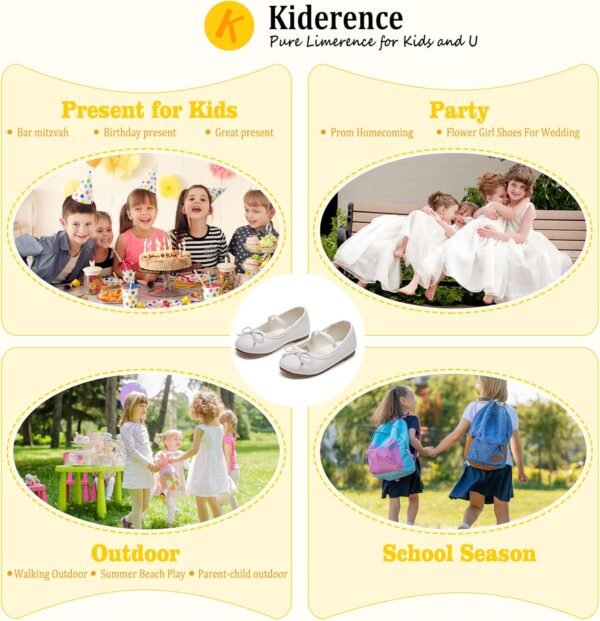 Kiderence Little Toddler Girls Dress Shoes Ballerina Ballet Flats Kids Mary Janes - Image 6