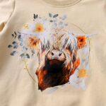 Awxoder Toddler Baby Girl Clothes Printed Design Tops + Floral Pants Little Girl Outfit Set - Image 3