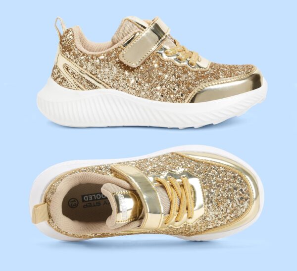 LUCKY STEP Kid's Glitter Fashion Sneakers Sparkly Princess Tennis Bling Shiny Sequins Athletic Walking School Shoes for Children/Boys/Girls - Image 5