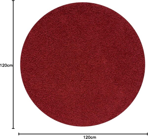 BORING PANDA Living Room Rug - Cosy, Soft and Easy-to-Clean Area Rugs for Bedrooms and Kitchens, (Red, 120 cm Round) - Image 2