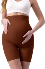 SUNNYBUY Women's Maternity Shapewear for Dresses, Seamless Mid-Thigh Pregnancy Underwear Over Belly Support