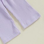 Geagodelia Toddler Baby Girl Fall Winter Outfits Ruffled Long Sleeve Lace/Striped/Polka Dot Print Sweatshirt Ribbed Shirts Top with Long Pants 2Pcs Clothing Set for Little Girls - Image 7