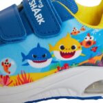 Pinkfong Boys Baby Shark Light Up Sports Trainers Kids Easy Fasten Skate Shoes LED Flashing Lights Running Footwear - Image 3