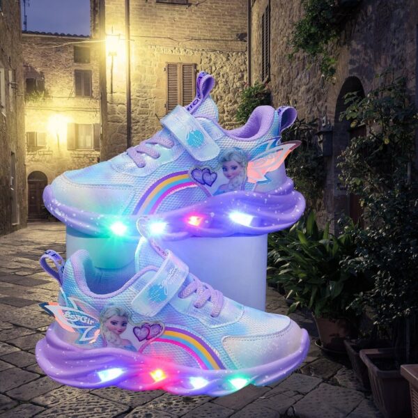 Vorkhuaeri Princess Sneakers for Girls Kids Trainers Light Up Shoes Dress Up Elsashoes Baby Toddler Sneakers Birthday Xmas - Image 2