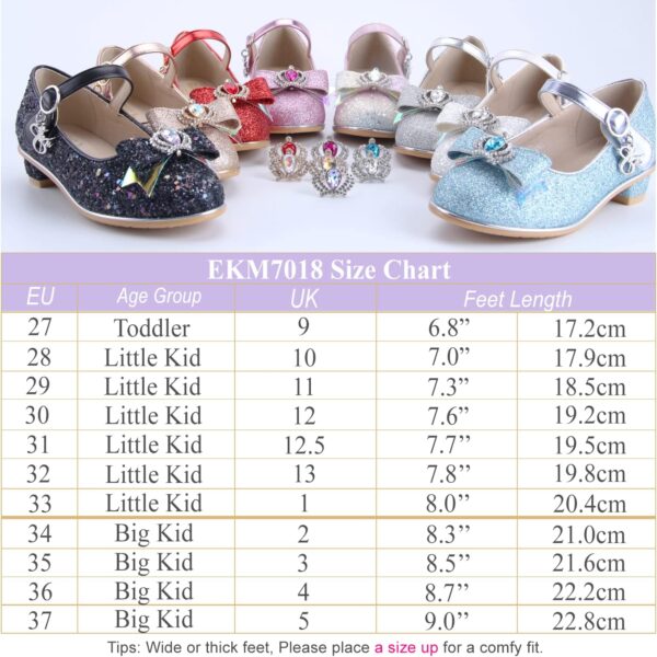 Princess Dress Up Shoes Girls' Mary Jane Shoes - Girls Party Pumps - Flower Girl Wedding Party Girls Sparkly Shoes - Image 6