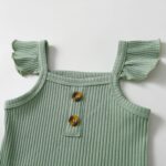 Derouetkia Infant Baby Girl Summer Clothes Suspender Tops + Bow Shorts Outfit Set - Image 2