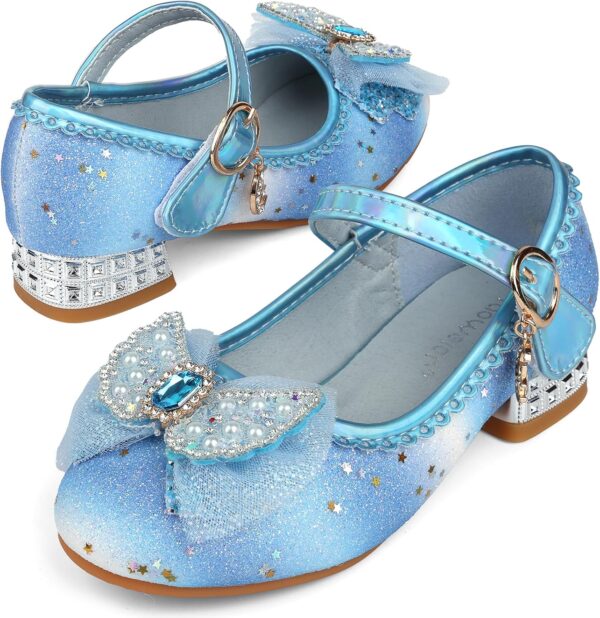 Girls Princess Shoes Toddlers Sequin Sweet Bows Sandals Little Girls Party Pumps Sparkle Wedding Dress Shoes - Image 2