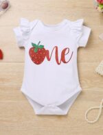 FYMNSI Baby Girls 1st Birthday Cake Smash Outfit Short Sleeve Romper Tutu Skirt Heabdand Leg Warmers 4pcs Set - Image 5