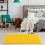 THE RUGS Living Room Rug - Shaggy Soft And Elegant Carpets For The Bedrooms And Kitchen, Easy To Clean, Many Different Sizes (80x150 cm, Yellow) - Image 3