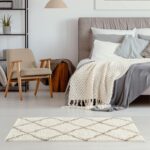 THE RUGS Shaggy Rug – Modern Moroccan Design Rugs for Living Room, Bedroom, Hallway, 3 cm Thick Area Rugs, (Moroccan Ivory/Beige, 80x150cm) - Image 5