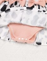 OMEWEE Baby Girl 1st Birthday Outfit Long Sleeve Romper Dress Floral/Cow/Candy Print Dress with Headband Socks 3PCS Spring Clothes Cake Smash Party Photograph - Image 4