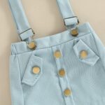 Newbron Baby Girl Summer Outfits Ruffle Short Sleeve Ribbed Romper Suspender Skirt with Headband 3Pcs Clothes Set - Image 7