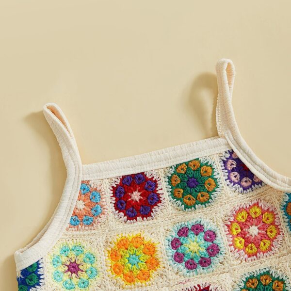 Baby Girl Summer Outfit Floral Crochet Ruffle Sleeveless Camisole Tops Trousers Kids Girl Clothes - Image 6