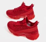 Lucky Step Girls Rhinestone Slip On Sneakers Kids Sparkly Lightweight Tennis School Knit Jelly Sole Glitter Walking Shoes Toddler - Image 8