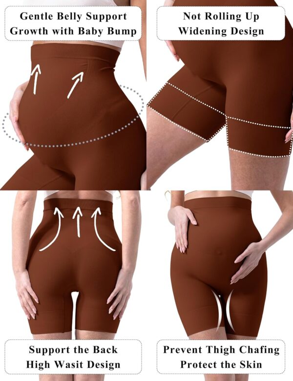 SUNNYBUY Women's Maternity Shapewear for Dresses, Seamless Mid-Thigh Pregnancy Underwear Over Belly Support - Image 4