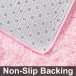 Ceneco Pink Rug for Girls Bedroom,Fluffy Rugs Living Room,Washable Non-Slip Rug,Soft Square Bedside Carpet for Kids Room,Non Shedding High Pile Bedroom Carpet(Pink, 120x160 cm) - Image 5