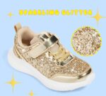 LUCKY STEP Kid's Glitter Fashion Sneakers Sparkly Princess Tennis Bling Shiny Sequins Athletic Walking School Shoes for Children/Boys/Girls - Image 2