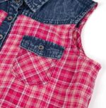 Bienzoe Girls Crop Tank Tops: Cowgirl Plaid Sleeveless Button Down Western Casual Blouse - Image 9