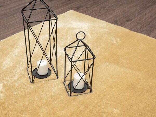 the carpet Relax rug for living room or bedroom in Gold 60 x 110 cm | washable up to 30 degrees | non-slip underside | modern and soft short pile rug | rectangular - RELAX rug - Image 4