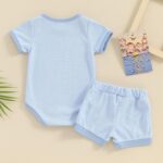 Newborn Baby Girl Clothes Set Short Sleeve Solid Romper Tops + Bloomers Shorts Infant Outfits Set - Image 6