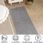 Ceneco Low Pile Rug,Grey Rug Living Room,Washable Short Pile Rugs for Bedroom,Non Slip Rugs for Dining,Thin Carpet for Kids Room,Office,Lounge Area Carpet (Grey, 60×120cm) - Image 6