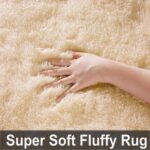 Ceneco Rugs Living Room,Beige Rugs for Bedroom,Small Fluffy Rug,Washable Non-Slip High Pile Soft Carpet,Shaggy Bedroom Mat(Beige, 80x120 cm) - Image 3