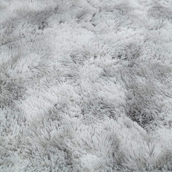Area Rugs Soft Fluffy Shaggy Rugs Living Room Grey Large Modern Plush Rug High Pile Non-Slip Bedroom Carpet Floor Mat Nursery Bedside Rug (Grey White, 80 x 120 cm) - Image 7