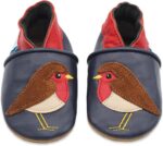 Dotty Fish Soft Leather Baby and Toddler Barefoot Shoes for Boys and Girls. Non-Slip Suede Soles. Animal Designs. 0-6 Months - 4-5 Years - Image 2