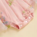 Infant Baby Girl Romper Dress Newborn Baby Girls' Bodysuits Flower Embroidery Jumpsuit Skirt Tulle Princess Dress A-Line Pageant Baptism Wedding Birthday Party Dress - Image 7