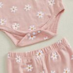 Himllauen Baby Girls Flower Print Outfit Baby Girls 3Pcs Long Sleeve Crew Neck Romper + Flared + Headband Sets for Baby Fall Winter - Image 5