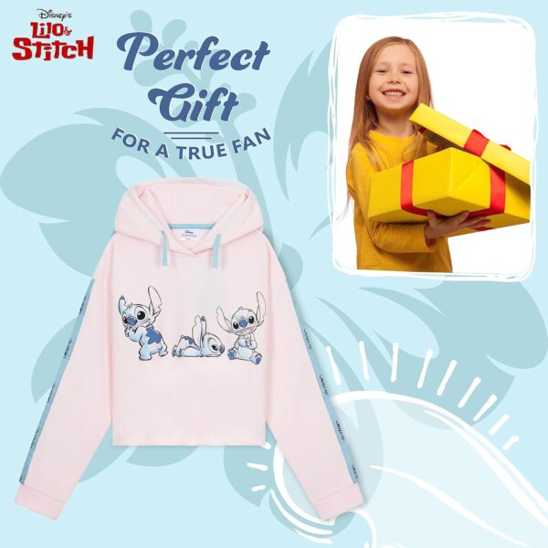 Disney Stitch Hoodie for Girls - Cropped Sweatshirt Fashion Top for Girls and Teenagers 7-14 Years - Stitch Gifts - Image 3