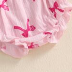 Baby Girl Summer Outfits Bow Print Flying Sleeve Smock Tunic Shirt Top Elastic Waist Ruffled Bloomers 2 Pcs Set Cute Clothes for Little Girls - Image 6